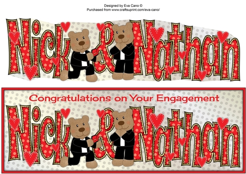 Engagement Teddies NICK & NATHAN large dl
