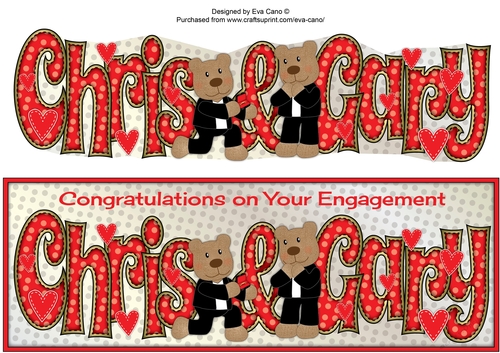 Engagement Teddies CHRIS & GARY large dl