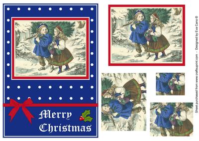 Blue Vintage Christmas Pyramid