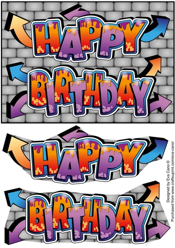 Graffiti BIRTHDAY landscape
