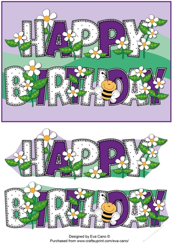 Flowers and Bees BIRTHDAY landscape