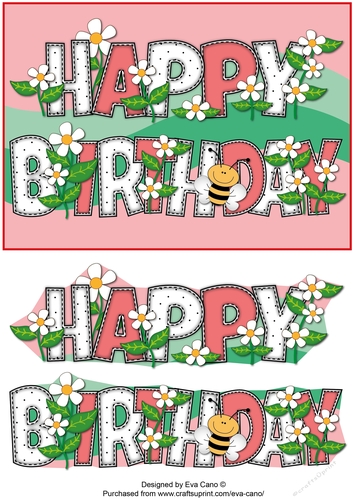 Flowers and Bees BIRTHDAY landscape 2