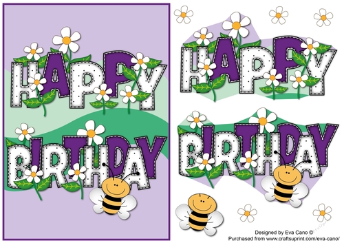 Flowers and Bees BIRTHDAY portrait