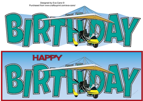 Microlight Plane BIRTHDAY large dl