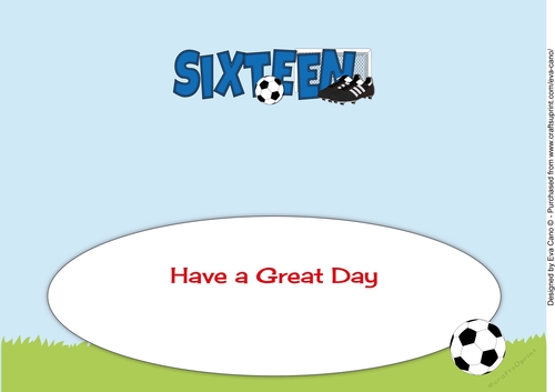 Football Boots & Football SIXTEEN large dl insert