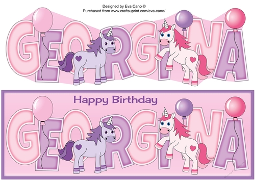 Unicorns and Balloons GEORGINA large dl