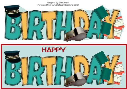 Train Station Theme BIRTHDAY large dl