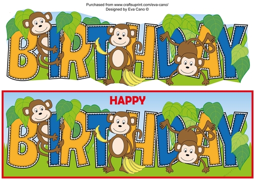 Monkeying around BIRTHDAY large dl