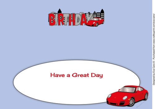 Porsche and the City BIRTHDAY large dl insert