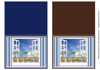 Herb Pots on Window Sill A6 x 2