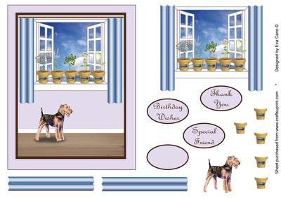 Herbs, Window and Terrier Decoupage
