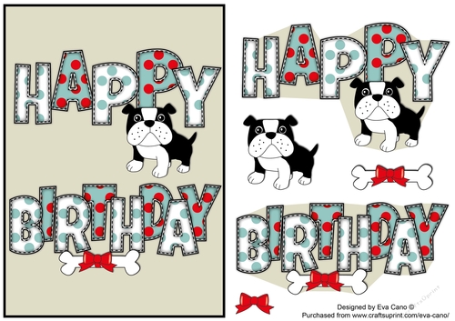 Bertie Bulldog BIRTHDAY a5 portrait 2