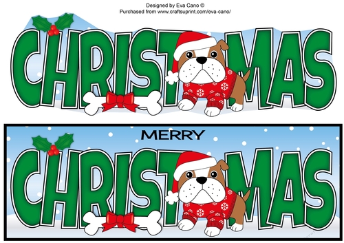 Christmas Bertie Bulldog with jumper CHRISTMAS large dl