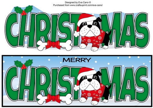 Christmas Bertie Bulldog with jumper CHRISTMAS large dl 2