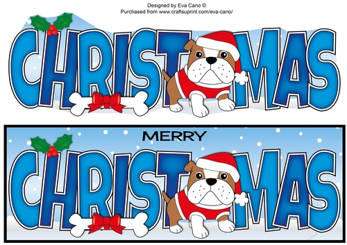 Christmas Bertie Bulldog with coat CHRISTMAS large dl