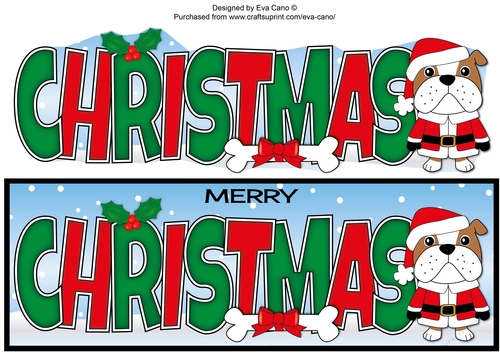 Christmas Bertie Bulldog Santa CHRISTMAS large dl