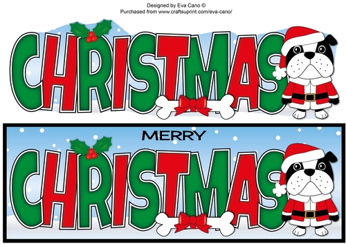 Christmas Bertie Bulldog Santa CHRISTMAS large dl 2