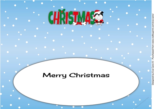 Christmas Bertie Bulldog Santa CHRISTMAS large dl 2 insert
