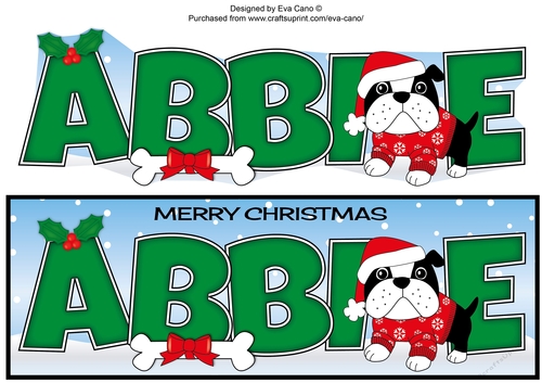 Christmas Bertie Bulldog with jumper ABBIE large dl