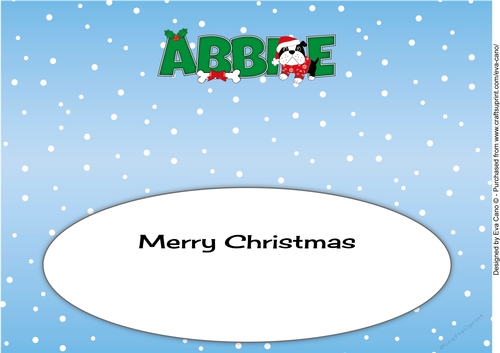 Christmas Bertie Bulldog with jumper ABBIE large dl insert