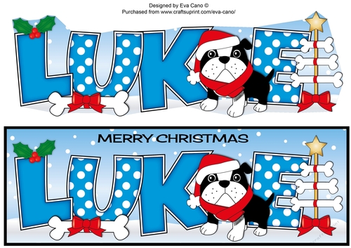 Christmas Bertie Bulldog with scarf LUKE large dl