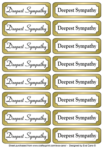 Deepest Sympathy gold tags
