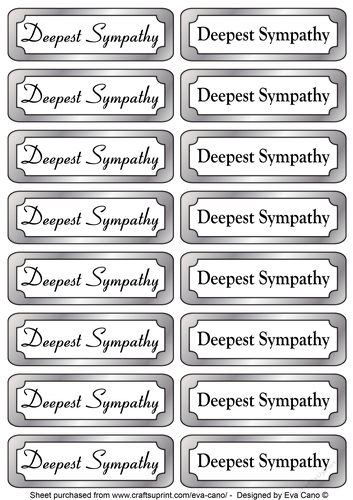 Deepest Sympathy silver tags