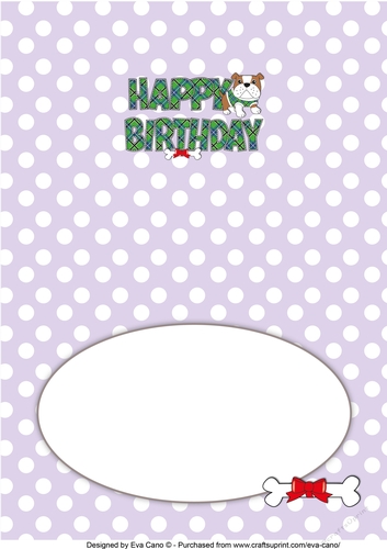 Bertie Bulldog in green tartan coat BIRTHDAY insert 2