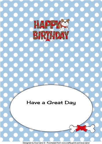 Bertie Bulldog in red tartan coat BIRTHDAY insert