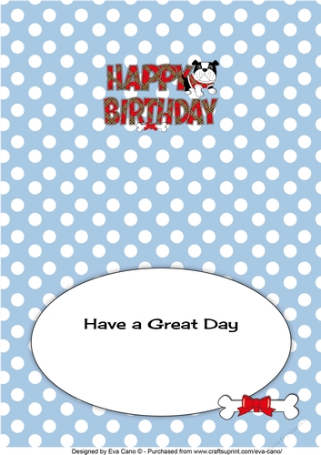 Bertie Bulldog in red tartan coat BIRTHDAY 2 insert