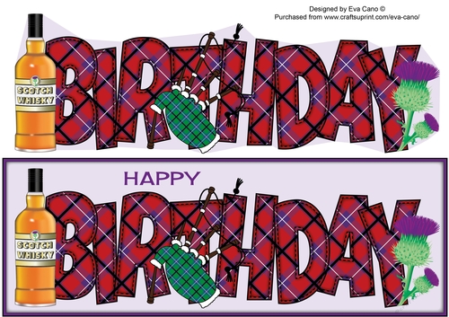 Scottish Theme BIRTHDAY large dl 4