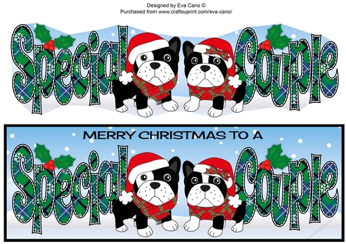 Christmas Freddie and Daisy French Bulldogs SPECIAL COUPLE large dl