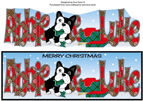 Christmas Freddie French Bulldog being naughty ABBIE & LUKE large dl