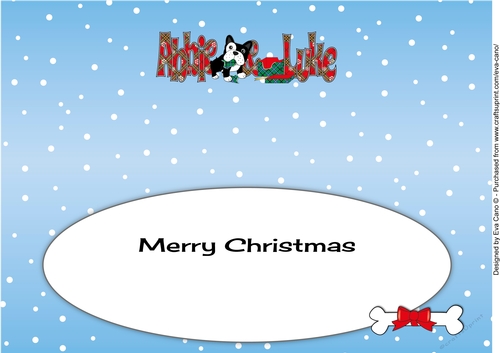 Christmas Freddie French Bulldog being naughty ABBIE & LUKE large dl insert