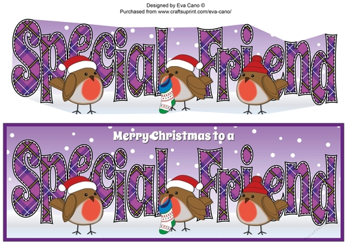 Christmas Robins SPECIAL FRIEND large dl