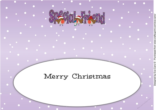Christmas Robins SPECIAL FRIEND large dl insert