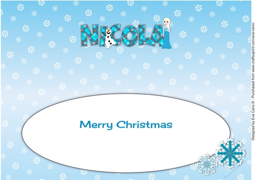Christmas Snow Princess NICOLA large dl insert