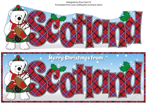 Scottish Piper Monty Polar Bear SCOTLAND large dl 2