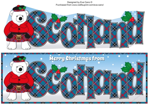Scottish Monty Polar Bear SCOTLAND large dl