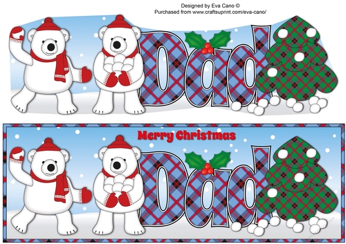 Monty Polar Bear and friend decorating the Christmas tree DAD large dl