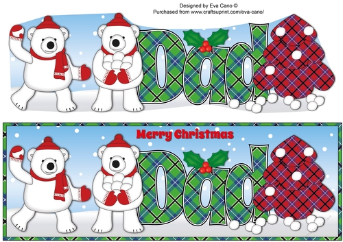 Monty Polar Bear and friend decorating the Christmas tree DAD large dl 2