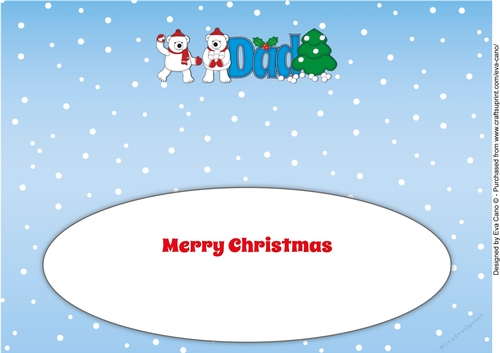 Monty Polar Bear and friend decorating the Christmas tree DAD large dl 3 insert