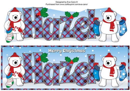 Monty Polar Bear and friend with Christmas stockings HAZEL large dl