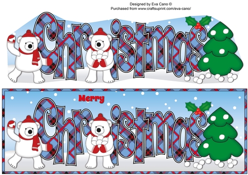 Monty Polar Bear and friend decorating the Christmas tree CHRISTMAS large dl