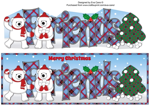 Monty Polar Bear and friend decorating the Christmas tree FRIENDS large dl
