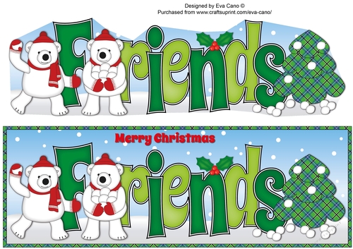 Monty Polar Bear and friend decorating the Christmas tree FRIENDS large dl 3