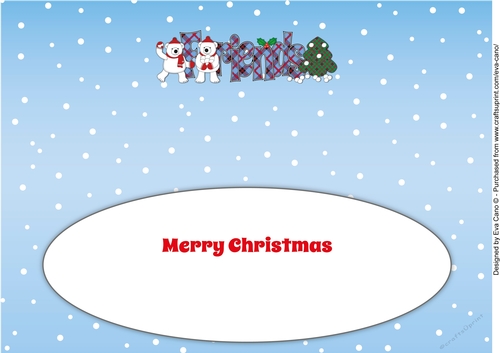 Monty Polar Bear and friend decorating the Christmas tree FRIENDS large dl insert