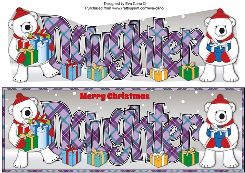 Monty Polar Bear and friend with presents DAUGHTER large dl