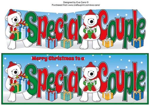 Monty Polar Bear and friend with presents SPECIAL COUPLE large dl 3