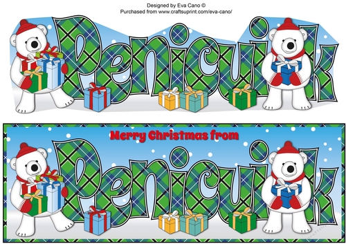 Monty Polar Bear and friend with presents PENICUIK large dl